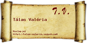 Tálas Valéria névjegykártya